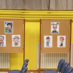 Utrinek iz razstave Aljaninih karikatur